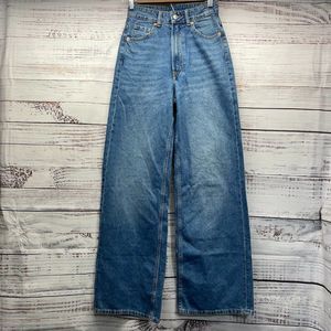 Divided Vintage High Waist Jean’s Women’s Size 0 Wide Leg Medium Blue Wash Jeans